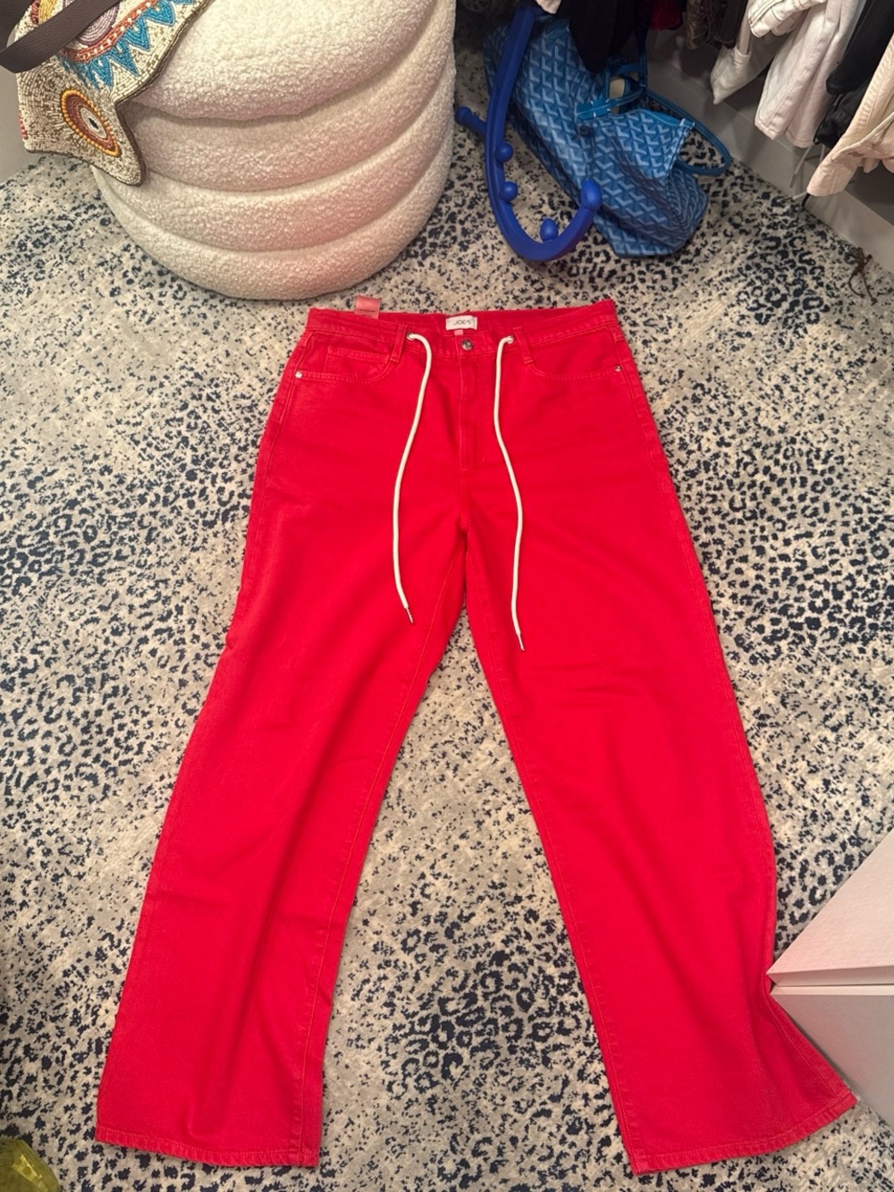 Joe's Jeans Red Straight-Leg Jeans with Drawstring